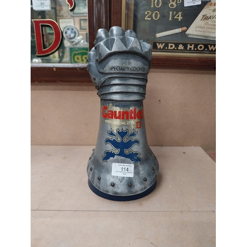 114 - Gauntlet Very Special Beer metal font. {31 cm H x 14 cm W x 14 cm D}.