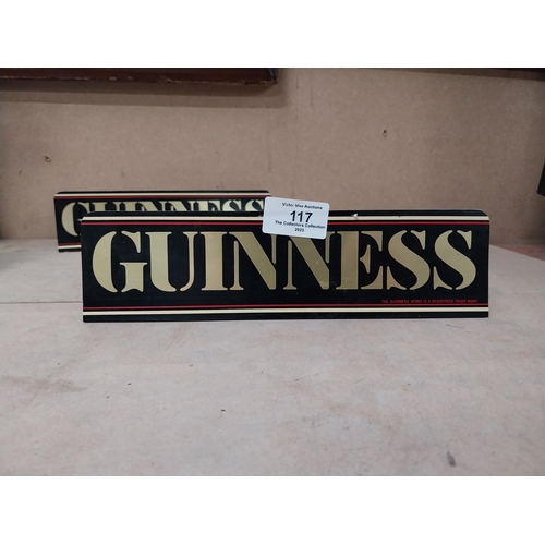 117 - Two Guinness perspex advertising shelf signs {6 cm H x 24 cm W}.