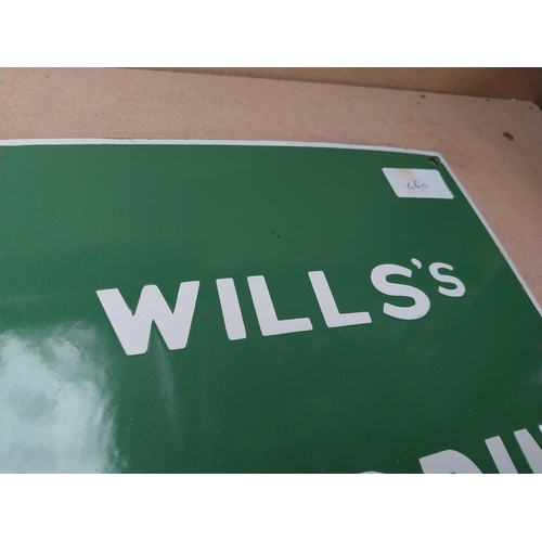 119 - Wills�s Woodbine Cigarettes enamel advertising sign. {36 cm H x 24 cm W}