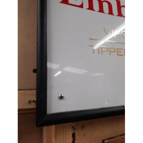 1229 - Embassy Virginia Tipped Cigarettes framed Perspex sign. {51 cm H x 51 cm W}.