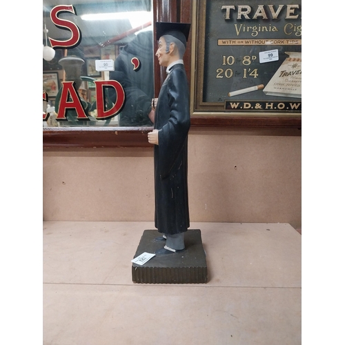 123 - Teachers Whiskey rubberoid advertsing figure. {37 cm H x 14 cm W x 11 cm D}.