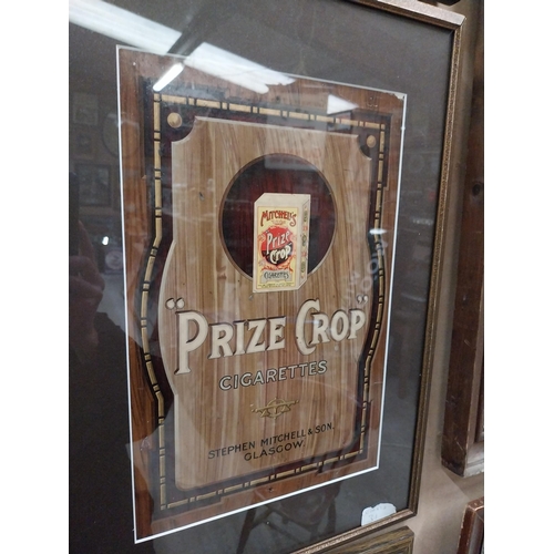 1230 - Mitchell's Prize Crop framed advertising showcard. {54 cm H x 37 cm W}