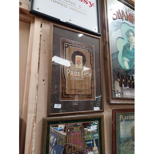 1230 - Mitchell's Prize Crop framed advertising showcard. {54 cm H x 37 cm W}