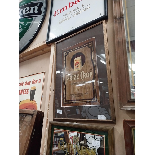 1230 - Mitchell's Prize Crop framed advertising showcard. {54 cm H x 37 cm W}