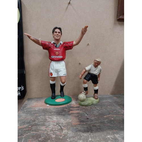 1234 - David Beckham Ruberoid figure {26 cm H x 19 cm Dia.} and another ceramic football figure {15 cm H x ... 