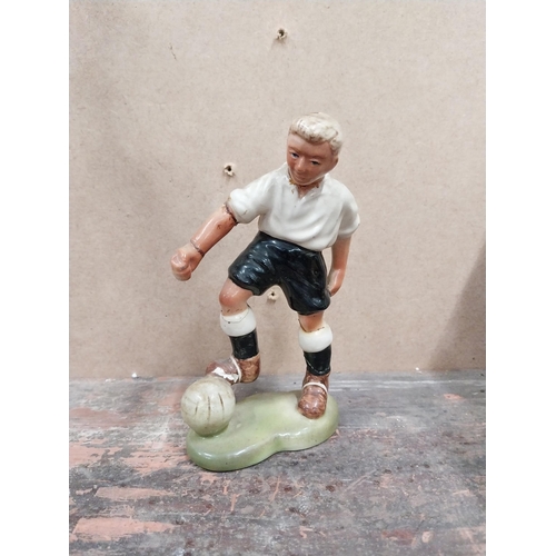 1234 - David Beckham Ruberoid figure {26 cm H x 19 cm Dia.} and another ceramic football figure {15 cm H x ... 