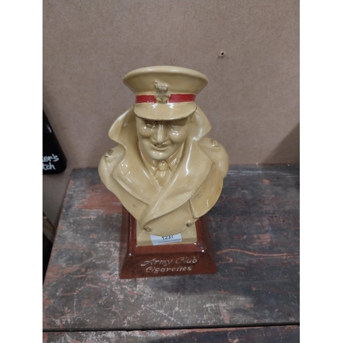 1237 - Ceramic Army Club Cigarettes advertising figure. {28 cm H x 13 cm W x 15 cm D}.