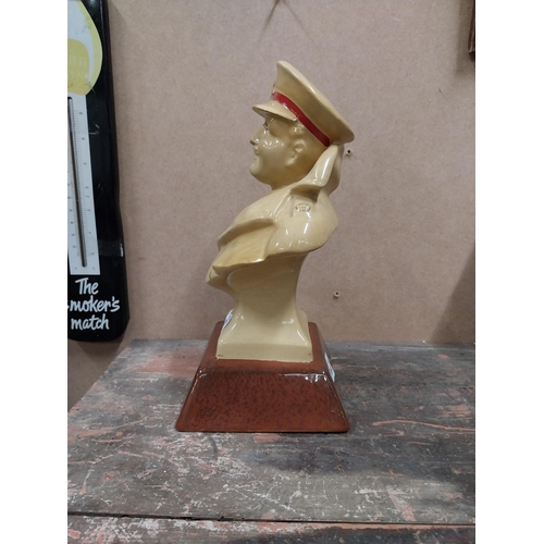 1237 - Ceramic Army Club Cigarettes advertising figure. {28 cm H x 13 cm W x 15 cm D}.