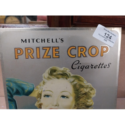 124 - Mitchell's Prize Crop cigarettes enamel advertising sign {24 cm H x 19 cm W}.