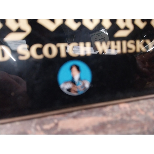 1240 - King George Old Scotch Whiskey perspex shelf display sign. {10 cm H x 25 cm W}.