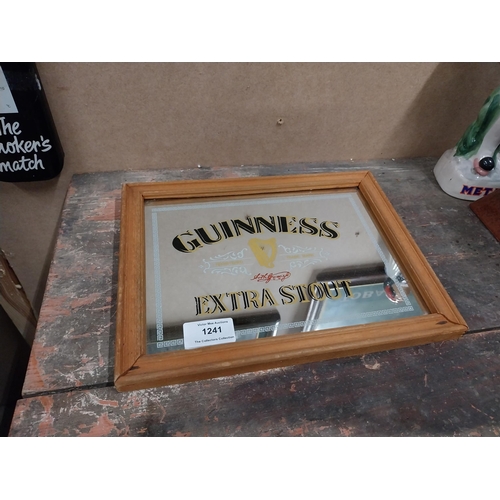 1241 - Guinness Extra Stout framed advertising mirror {21 cm H x 27 cm W}.