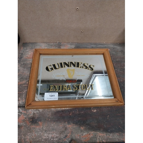 1241 - Guinness Extra Stout framed advertising mirror {21 cm H x 27 cm W}.