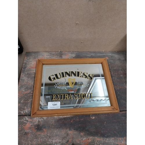 1241 - Guinness Extra Stout framed advertising mirror {21 cm H x 27 cm W}.