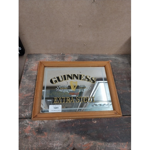 1241 - Guinness Extra Stout framed advertising mirror {21 cm H x 27 cm W}.