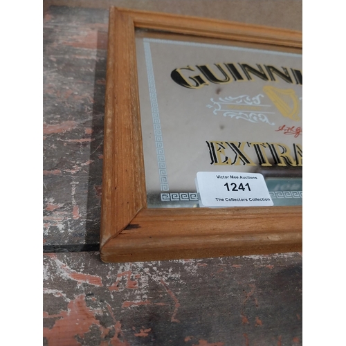 1241 - Guinness Extra Stout framed advertising mirror {21 cm H x 27 cm W}.