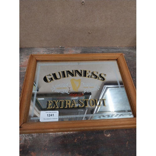 1241 - Guinness Extra Stout framed advertising mirror {21 cm H x 27 cm W}.