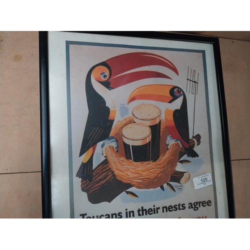 125 - Framed Guinness adveristing print Toucans in their nest agree Guinness is Good for you. {36 cm H x 2... 