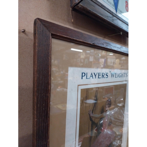 127 - Player�s Weights framed showcard. {60 cm W x 40 cm W}.