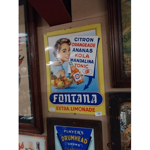 129 - Fontana Extra Limonade tin plate advertising sign. {50 cm H x 36 cm W}.