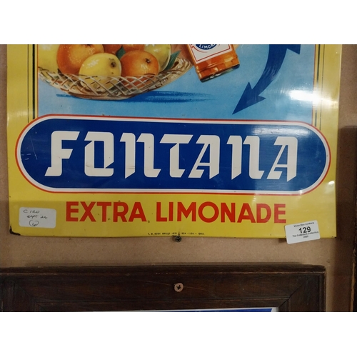 129 - Fontana Extra Limonade tin plate advertising sign. {50 cm H x 36 cm W}.