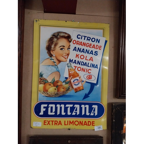 129 - Fontana Extra Limonade tin plate advertising sign. {50 cm H x 36 cm W}.