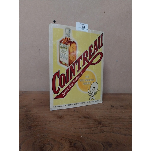 13 - Cointreau Extra Dry cardboard advertising showcard. {22 cm H x 17 cm W}.