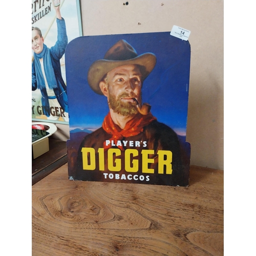 14 - Players Digger Tobacco cardboard showcard. {35 cm H x 30 cm W}.