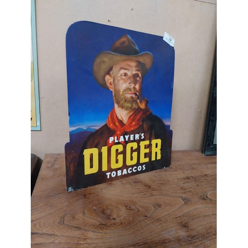 14 - Players Digger Tobacco cardboard showcard. {35 cm H x 30 cm W}.