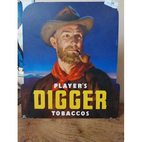 14 - Players Digger Tobacco cardboard showcard. {35 cm H x 30 cm W}.