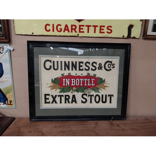 15 - Guinness and Co's in Bottle Extra Stout framed showcard. {60 cm H x 75 cm W}.