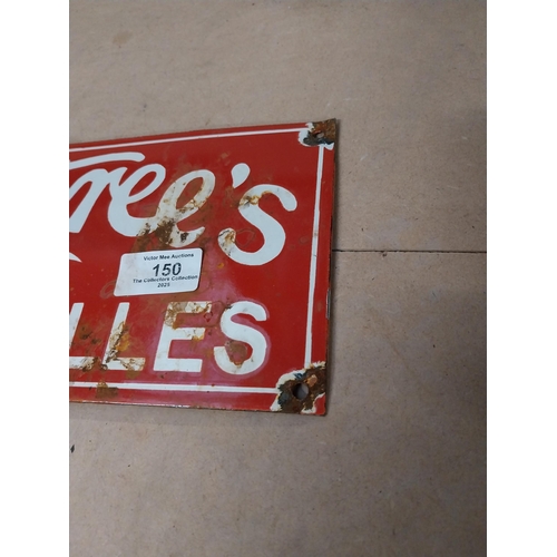 150 - Rowntrees Pastilles enamel advertising sign. {15 cm H x 40 cm W}.