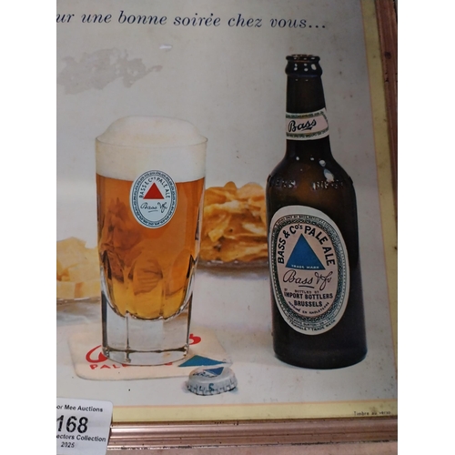 168 - 1960�s Bass Pale Ale cardboard showcard. {35 cm H x 25 cm W}.