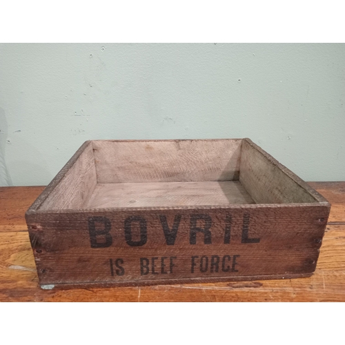 176 - Bovril wooden advertising crate. H 11cm x W 35cm x D 30cm. NOT AVAILABLE TO VIEW IN PERSON.