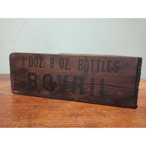 176 - Bovril wooden advertising crate. H 11cm x W 35cm x D 30cm. NOT AVAILABLE TO VIEW IN PERSON.