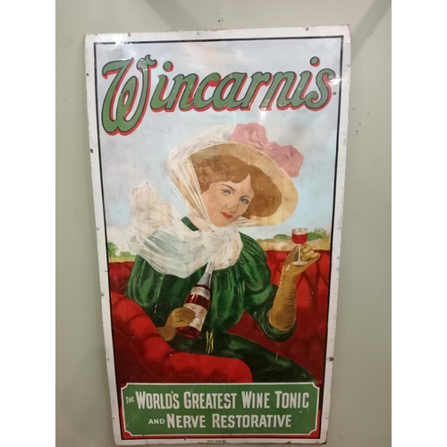 179A - Rare large Wincarnis The Greatest Wine Tonic and Nerve Restorative enamel sign  H 183cm x W 102cm. N... 