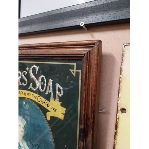 18 - Pears Soap advertising sign on reverse painted glass in wooden frame. {51 cm H x 41 cm W}.