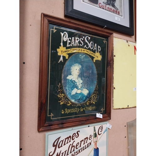 18 - Pears Soap advertising sign on reverse painted glass in wooden frame. {51 cm H x 41 cm W}.