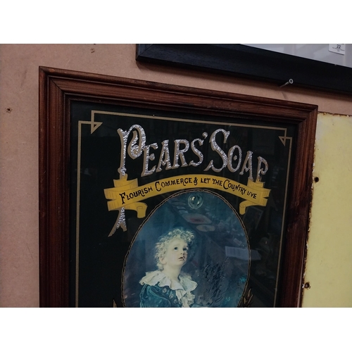 18 - Pears Soap advertising sign on reverse painted glass in wooden frame. {51 cm H x 41 cm W}.