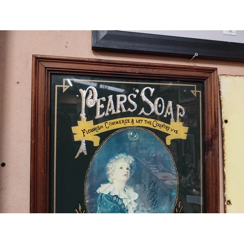 18 - Pears Soap advertising sign on reverse painted glass in wooden frame. {51 cm H x 41 cm W}.