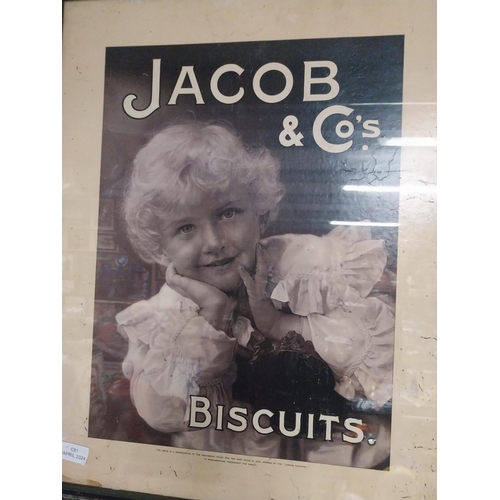 183 - Framed Jacob and Co's original showcard in original stamped frame. {69 cm H x 47 cm W].