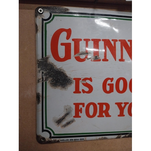 188 - Rare Guinness is Good for You enamel adverising sign. {26 cm H x 40 cm W}.