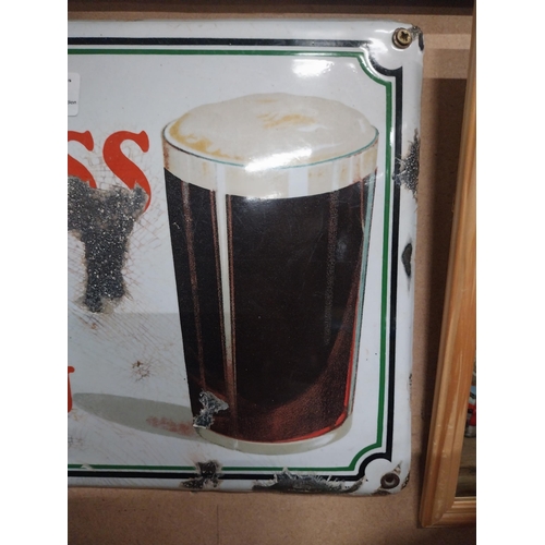 188 - Rare Guinness is Good for You enamel adverising sign. {26 cm H x 40 cm W}.