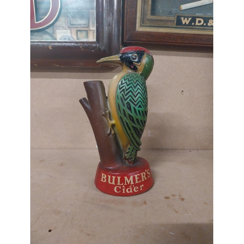 191 - Bulmers Cider rubberoid Woodpecker advertising figure. {20 cm H x 9 cm W x 3 cm D}.