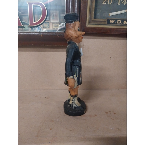 193 - Old Smugglers Scotch Whiskey rubberoid advertising figure. {25 cm H x  10 cm W x 7 cm D}