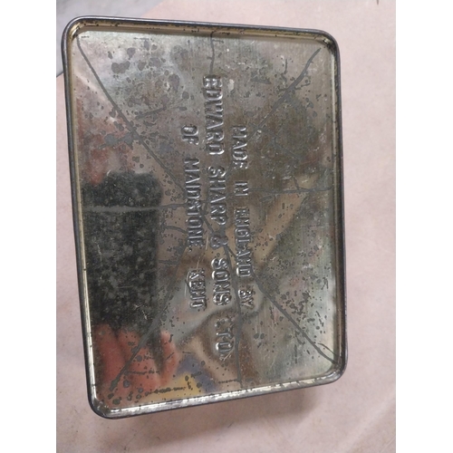 194 - Cow and Gate tin plate advertising tin {15 cm W  13 cm Dia.}  and Edward Sharp and Son tin plate adv... 