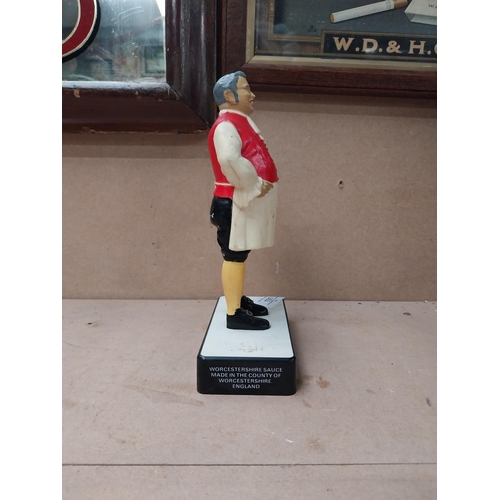 195 - Host Holbrook Worcestershire Sauce plastic advertising figure. {22 cm H x 13 cm W x 7 cm D}.