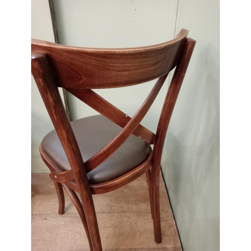 199A - Set of three bentwood crossback chairs  H 86cm x W 40cm x D 40cm . NOT AVAILABLE TO VIEW IN PERSON.