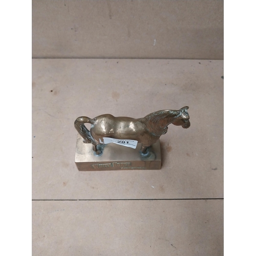 201 - Rare brass White Horse advertising figure. {15cm H x 12cm W x 5cm D}.