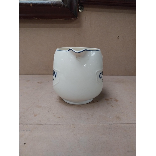 203 - Wills's Capstan advertising water jug. {11 cm H x 16 cm Dia}.