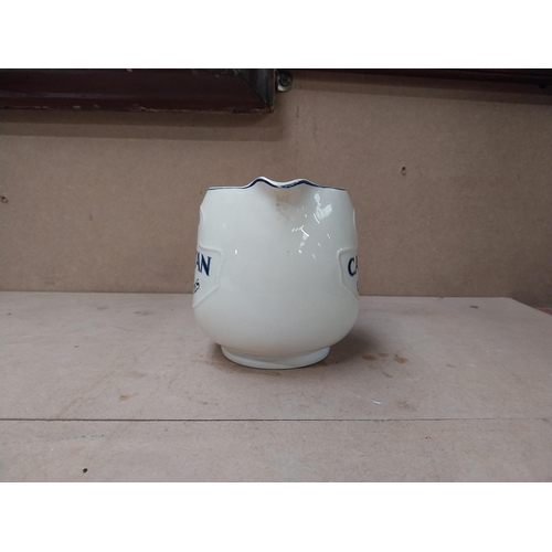 203 - Wills's Capstan advertising water jug. {11 cm H x 16 cm Dia}.